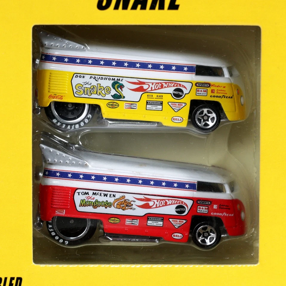 Hot Wheels Classics Mongoose & Snake VW Drag Bus Race Set - J4225 NRFB 2005 1:64 Foto 2 de 4