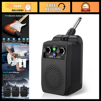 Portable 5W Bluetooth Guitar Amplifier - Mini Practice Amp with 4 Effects, Recha
