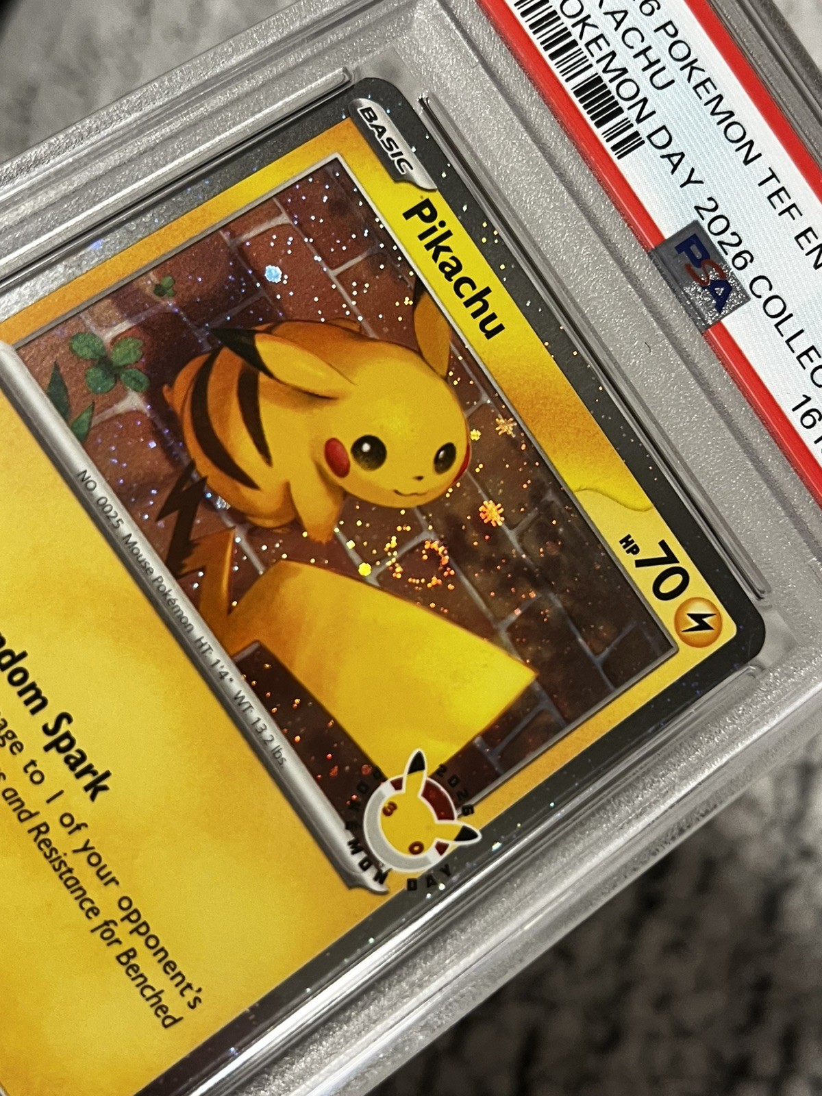 2026 POKEMON TEF EN-TEMPORAL FORCES POKEMON DAY 2026 COLL #051 PIKACHU PSA 8.5 view 3