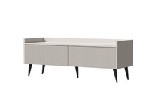 ADEMO 7 Tv - Lowboard 121 cm, Fernsehschrank, geriffelt MDF, modern, Metallfüße