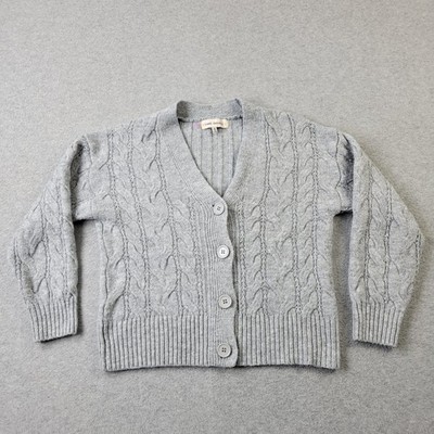 Sweet Republic Cardigan Sweater Womens Medium Gray Cable Knit Pullover
