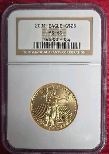 2001 G$25 Uncirculated Gold American Eagle NGC MS-69
