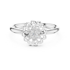 Certified Natural VVS1 Diamond Brilliant Cut Women Engagement Ring 925 Silver