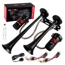 Dual 2-Trumpet Metal Air Horn for truck Kit with 2 2 speakers with button 
