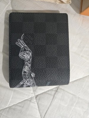 Authentic Louis Vuitton Slender NM Damier Graphite Stamp Wallet