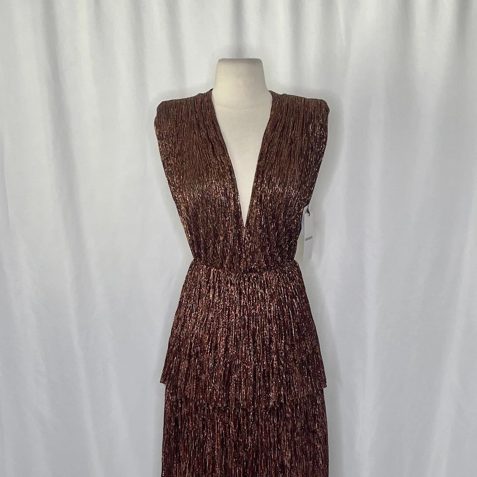 NWT!! Revolve SABINA MUSAYEV Skylar Full Length Gown Bronze Party Glam X-Small - Image 3 of 4