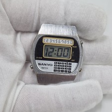 Vintage Digital Mens Watch SANYO Retro Japan 1980s Parts/Repair 