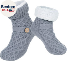 Winter Womens Warm Fluffy Slipper Socks, Soft Cozy Fuzzy Christmas Sock with Non