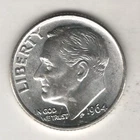 1964-P ROOSEVELT UNCIRCULATED DIME 10¢ PHILADELPHIA 90% SILVER COIN US MINT