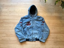 Supreme Fox Racing Hooded Work Jacket FW/25 Blue Denim Size XLarge