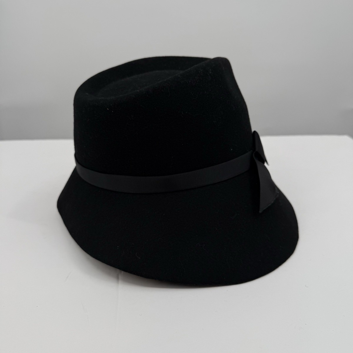 Black Wool Classic Hat with Bow The Ferrecci Premium Classic Wool Top Hat – FHYINC main image 2