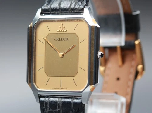 Vintage 1985 Near MINT Seiko Credor 9570-5220 Gold SHA Quartz Men's Watch JAPAN