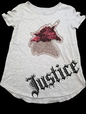 1002 sequin justice shirt top tee Girls size 12