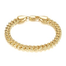 TINI ARANDA Gold Plated Bracelets for Women Men Bracelet 14K 8.5 IN, gold 