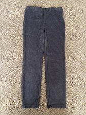 T Tahari Dark Gray Faux Suede Ponte Straight Leg Pull On Pants Size Small