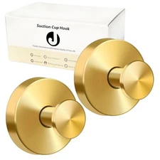 Suction Cup Hooks for Shower, Heavy Duty Wreaths Hangers for Glass Door 2 Gold