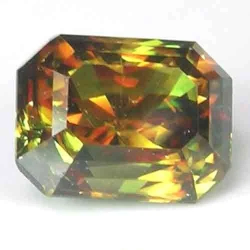 EXCLUSIVE UNHEATED PAKISTAN MULTI- BROWN COLOR SPHENE GEM - EMERALD CUT
