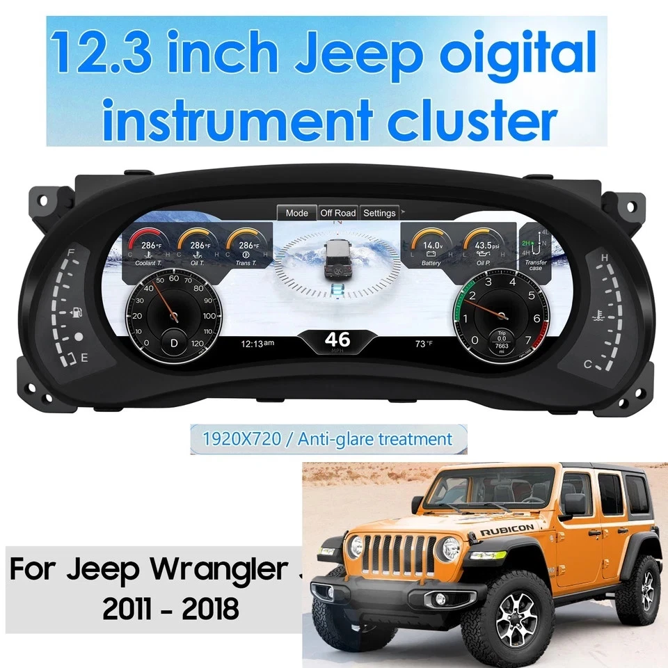 For Jeep Wrangler JK 2011-2018 LCD Car Instrument Cluster 12.3 Inch Dashboard Foto 2 de 4