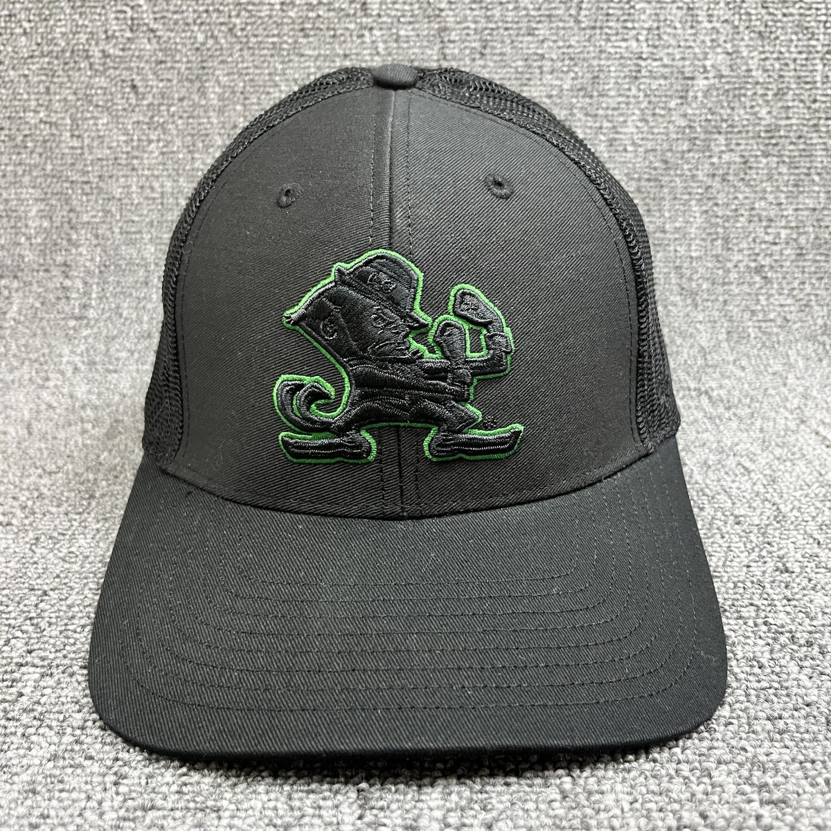 '47 Brand Notre Dame Fighting Irish Leprechaun Trucker Hat Snapback Black Green