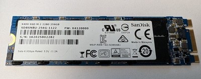 256GB M.2 Sata 6,0 Gbps 3,3V 2A SanDisk X400 2280 SSD Solid State Drive 256GB