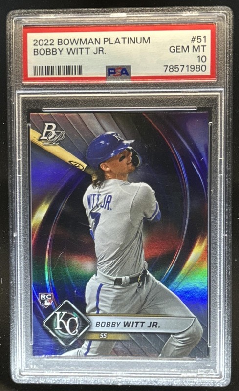 2022 Bowman Platinum Bobby Witt Jr. RC Rookie #51 Royals PSA 10 GEM MINT
