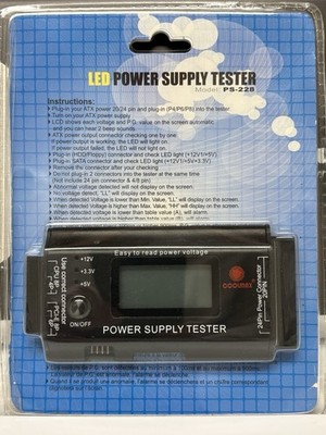 COOLMAX LED Power Supply Tester, Model PS-228 with LCD, 20/24-PIN & More