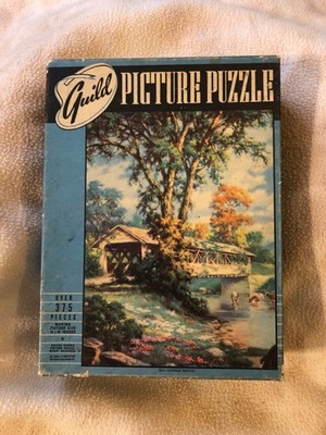 Vintage Guild Picture Puzzle Over 375 Pieces  Series M'' Missing One Piece