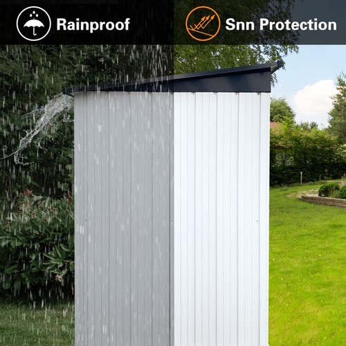 4 x 6 Ft Outdoor Metal Garden Storage Shed Backyard Tools Storage Shed House - Picture 5 of 12