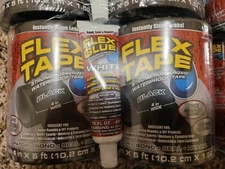 (4 Pack) Flex Tape 4in x 5Ft With Bonus Flex Glue Strong Rubberized & Waterproof