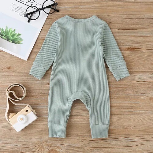 Newborn Infant Baby Boys Girls Romper Playsuit Overalls LongSleeve BabyJumpsuit - Picture 6 of 30