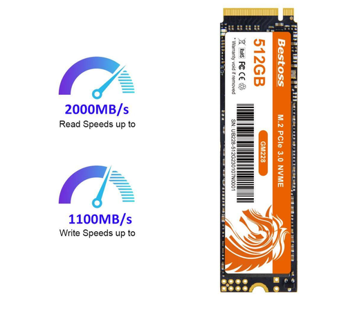 Unidad interna Bestoss NVMe M.2 SSD 1 TB para portátiles y PC para juegos - Imagen 16 de 24
