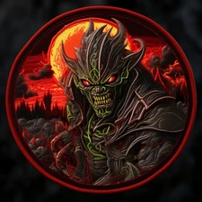 Halloween Goblin Patch Iron-on Applique Fantasy  Badge Myth Legend Moon Scary