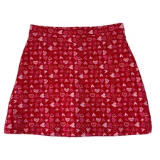 Girls Red Valentines Day Heart, SHORT Skort Skirt, NWOT - Junior Size XL 14 16