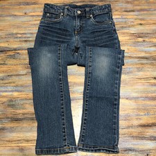 Arizona Jeans Skinny Adjustable Waist Distressed Blue Girls Size 6X