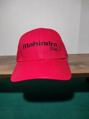Mahindra Rise Tractor Baseball Style Adjustable Red Hat Cap