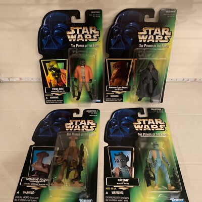4 1997 Star Wars Lot Greedo Ponda Baba Hammerhead Garindan Long Snoot Figures