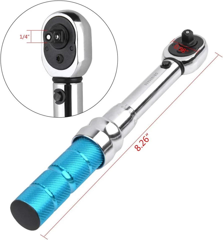 Llave dinamométrica azul para bicicleta 1 4 unidades 2 0 14 0 Nm con kit de herramientas de 15 piezas Foto 4 de 4