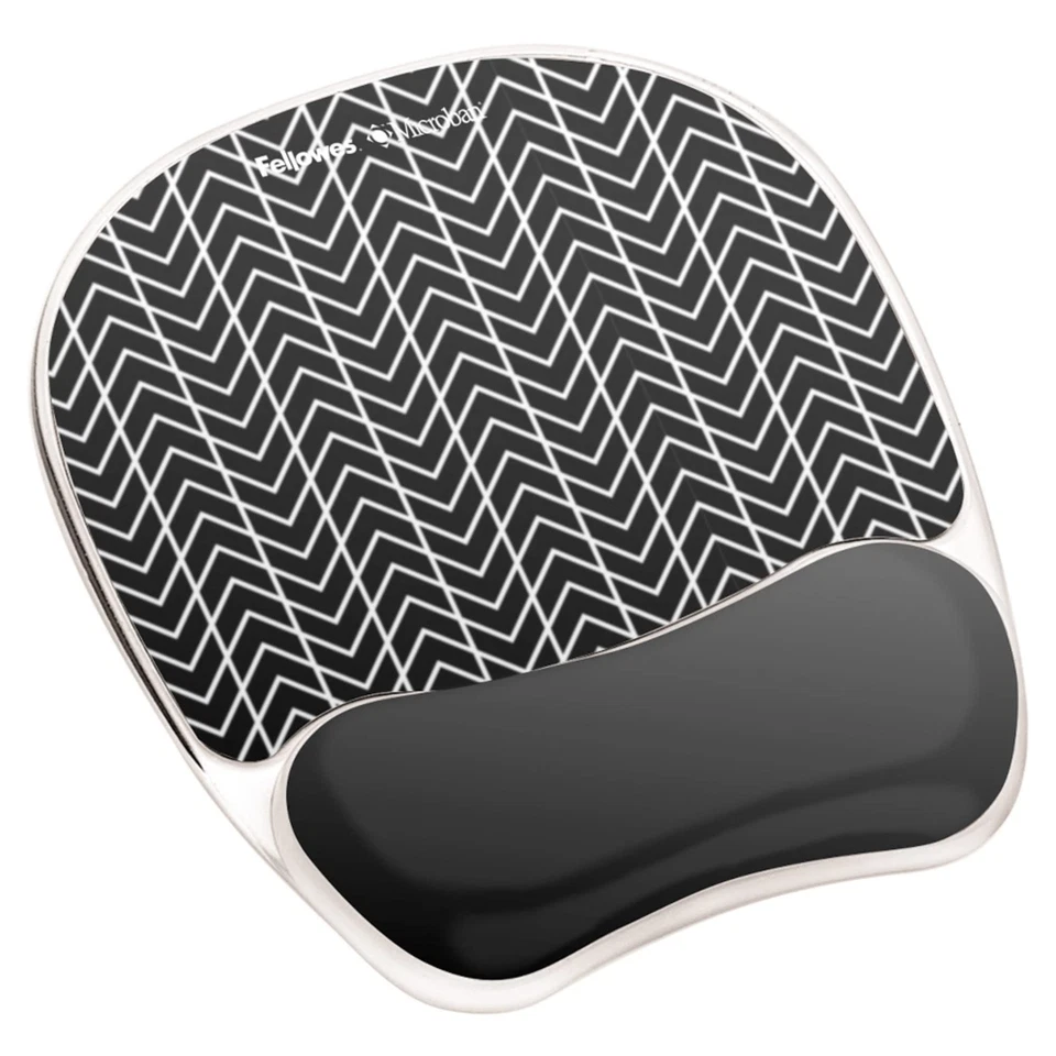 Fellowes Photo Gel Mouse Pad Wrist Rest with MICROBAN - Black Chevron (9549901) - Image 2 of 4