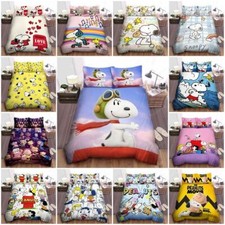 Snoopy Peanuts 3D Bettwäsche Set Doona Bett bezug Kissen bezug Einzel Doppel