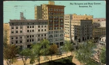 Scranton PA Postcard Sky Scrapers and Busy Corner DB Posted 1913