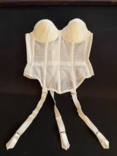 WARNERS MERRY WIDOW CINCH-BRA 1950 Size 34 35 Mesh Boning Garter Belts