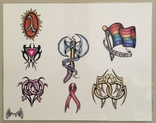 Tattoo Studio Shop Flash Single Gay Homosexual LGBT by Angel 11" X 14" Print