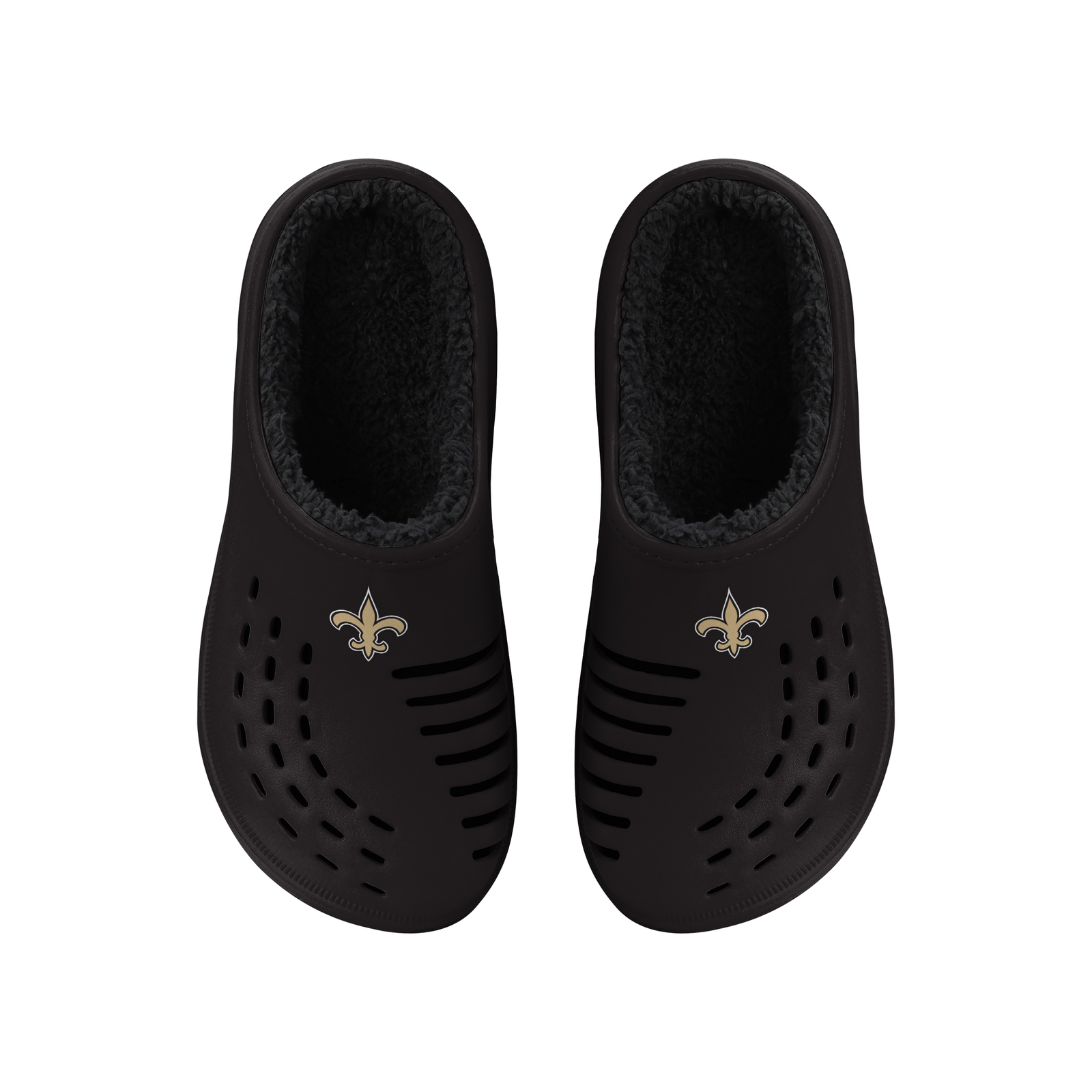 Мужские сабо с крупным логотипом FOCO NFL New Orleans Saints на подкладке из шерпа