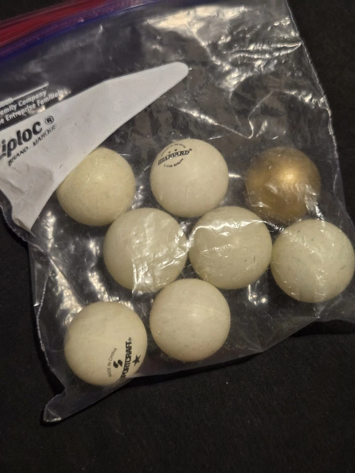 Lote De 8 BOLAS DE PING PONG OFICIALES VINTAGE SPORT CRAFT & HARVARD ENVÍO GRATUITO Foto 3 de 4