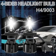 4-Sides H4 9003 LED Headlight Kit Bulbs High Low Beam Super White 6000K 100000LM