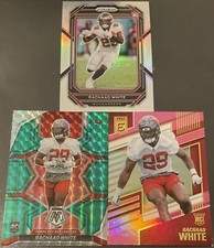 Rachaad White 22 Panini Prizm Silver  #343 (RC), Mosaic Green #345 & Pink Elite