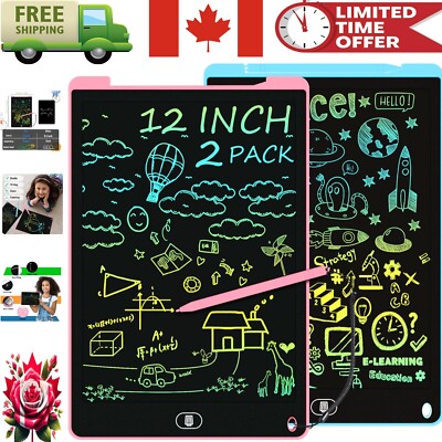 Portable 12-Inch LCD Writing Tablet - Lock & Delete Doodle Board for All Ages