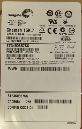 Fujitsu Seagate ST3450857SS 450GB 15K.7 100579864 CA05954-1255 FW GF05 - Picture 3 of 6