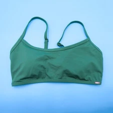 Victorias Secret Small - DD Green Bikini Top Padded Spaghetti Swimwear Beach New