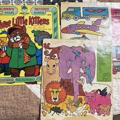 Vintage Three Little Kittens Record / Games To Grow On Noises 1 And 2